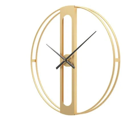 Round metal wall clock with 50cm diameter in black or gold finish