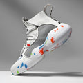 Men's camouflage patterned mesh sneakers with rubber soles