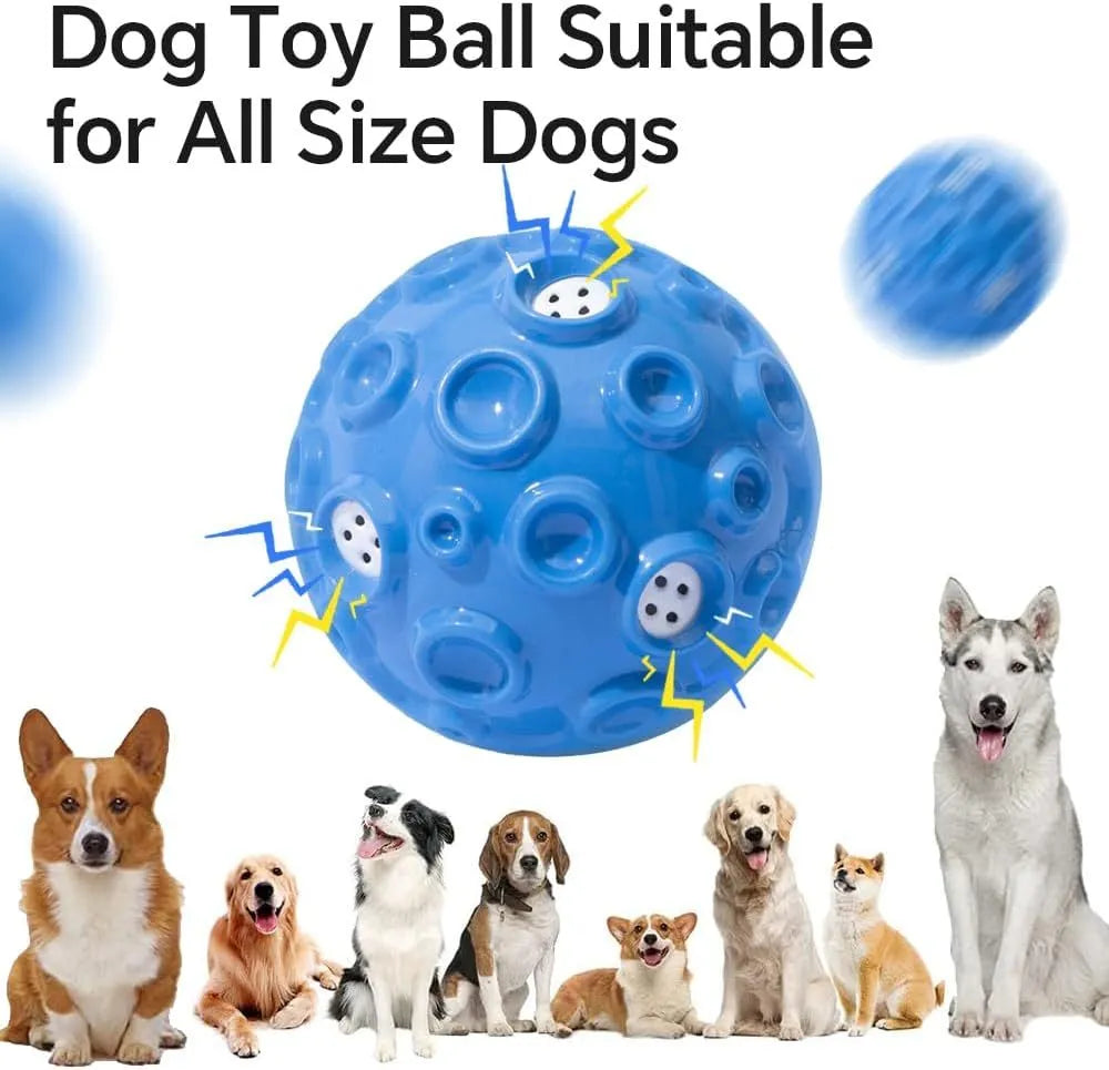 Colourful natural rubber dog toy ball with textured surface for aggressive chewers and teeth cleaning