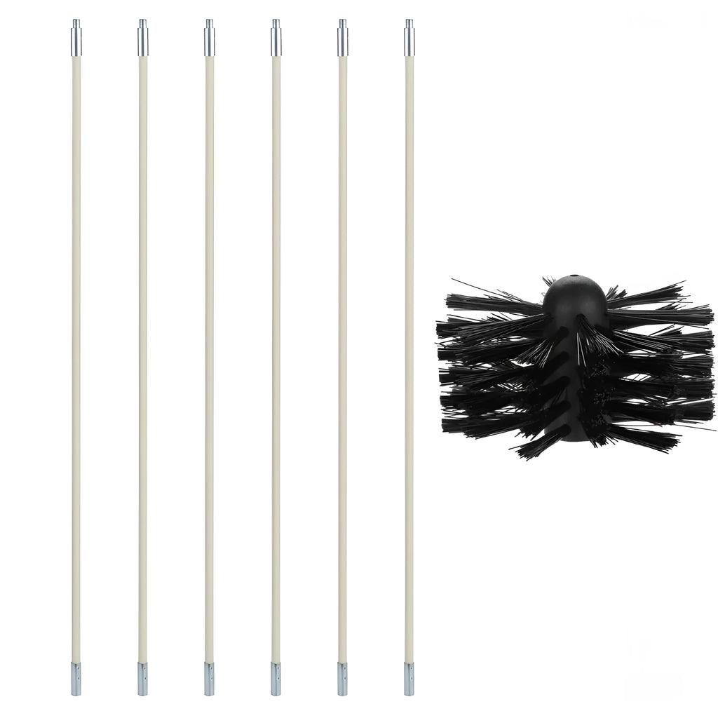 Flexible 600mm nylon chimney cleaning brush for dryer and boiler duct maintenance