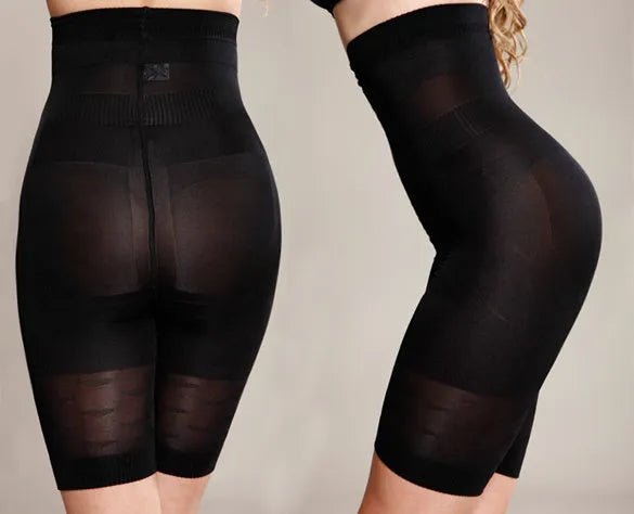 Women's seamless high waist shapewear shorts in black or nude colours for tummy control