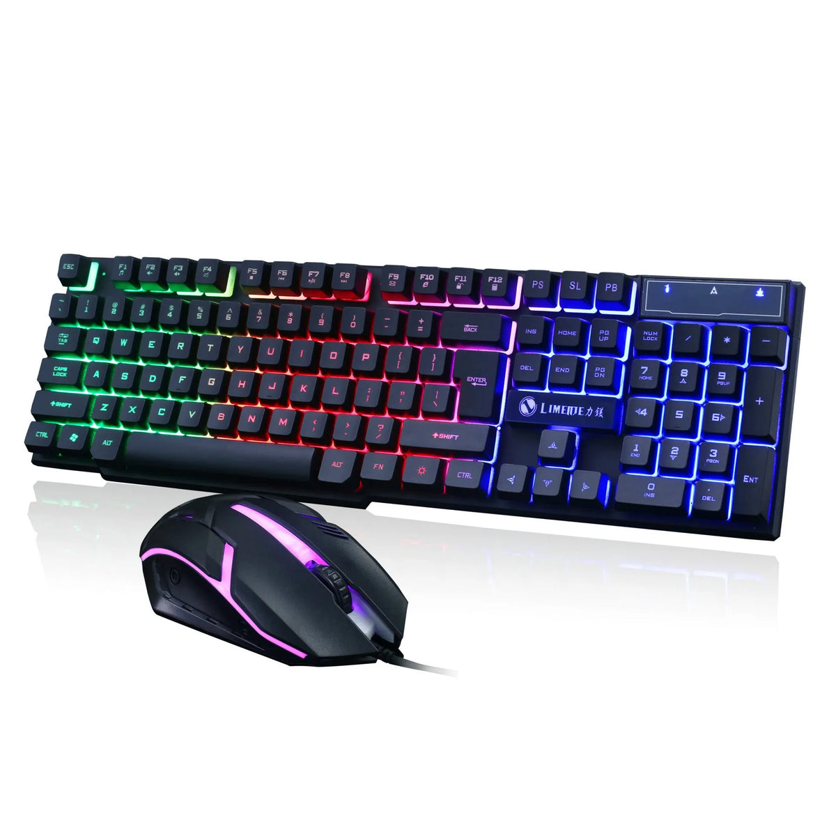 Limei GTX300 gaming keyboard and mouse set with backlight in four colour variations