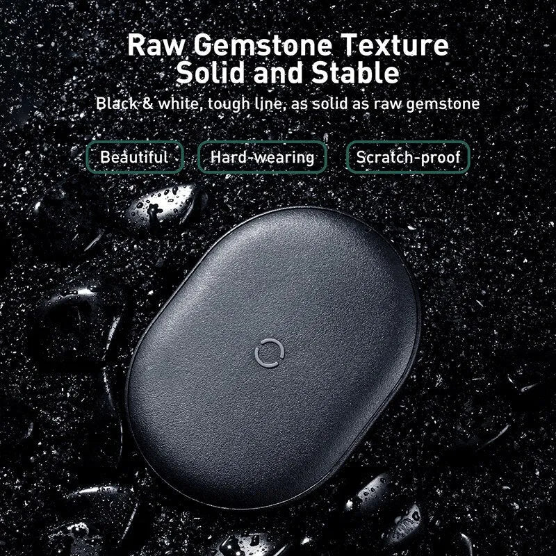 15W wireless charging pad with Type-C port and rough texture surface in black colour