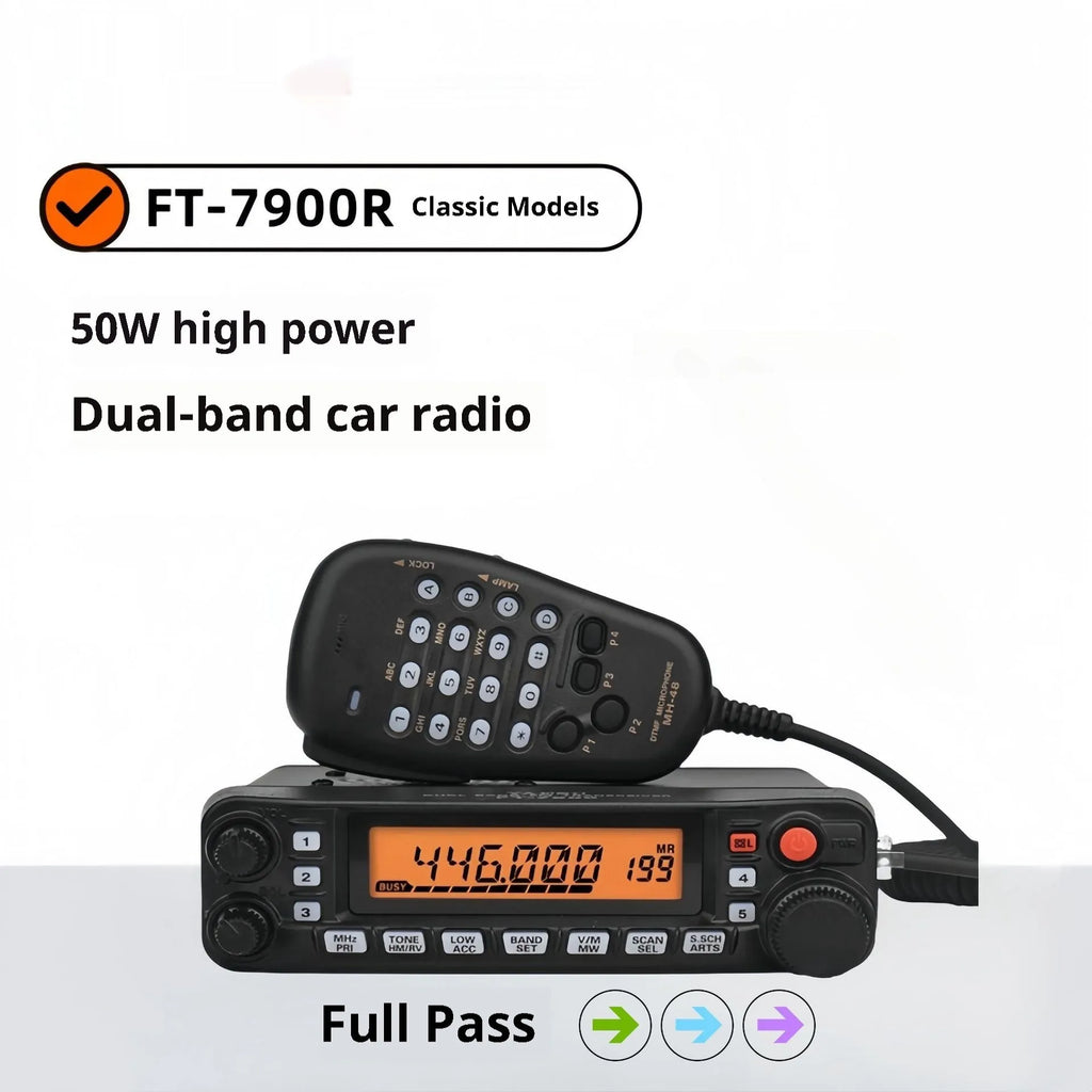 Radio car interphone set with antenna and mounting clamps for vehicle convoy communication