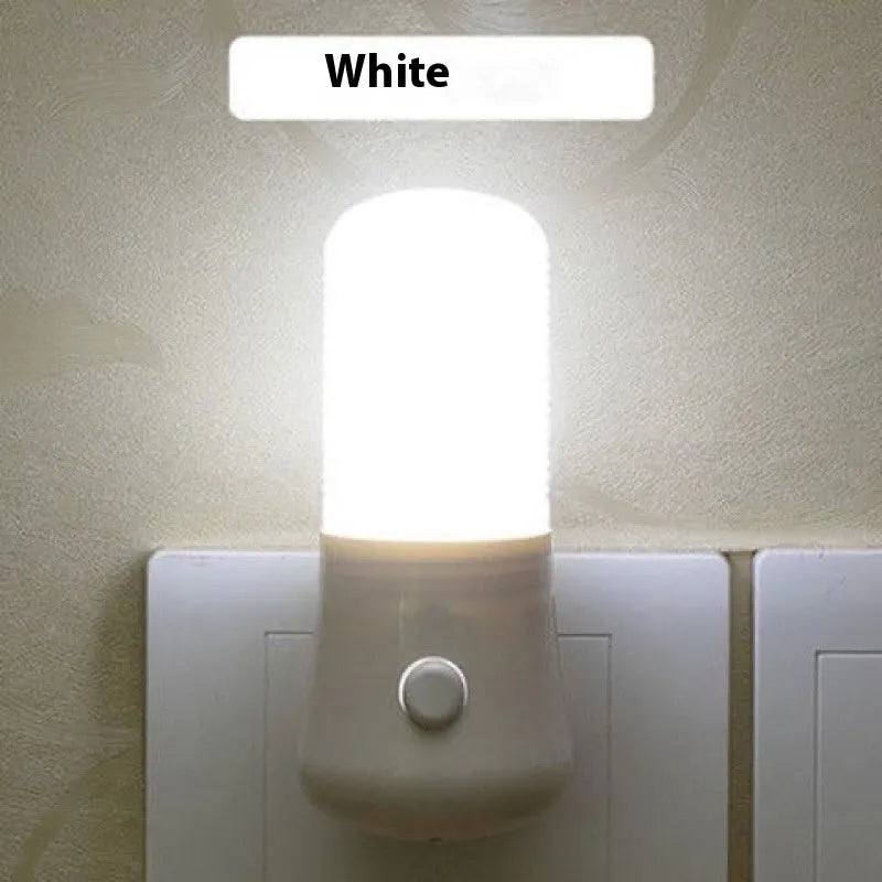 Minimalist plug-in bedside night light with US plug and dual light modes