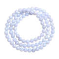 Blue agate multi-circle bracelet with 6-6.8mm beads showing Ruyi pattern and unisex design