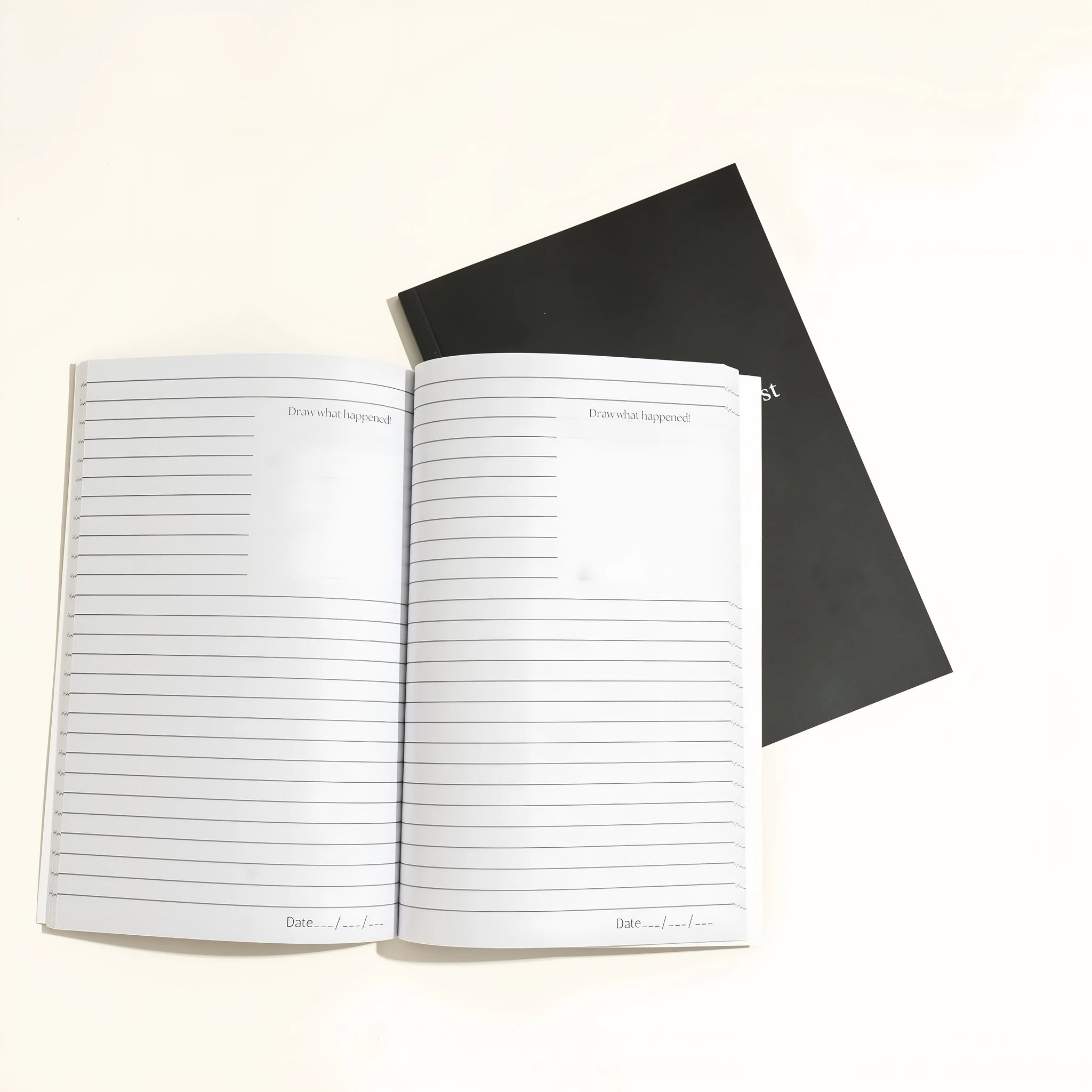 Black hardcover Dream Journal notebook with business simplicity style.