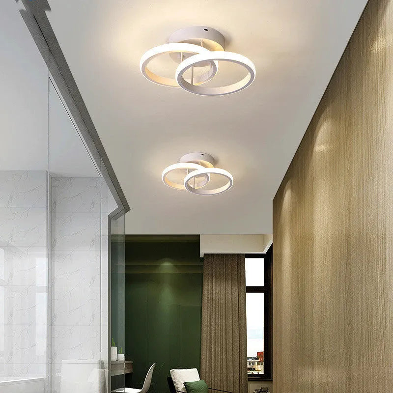 Creative LED corridor aisle light with round lampshade in black or white for hotel and restaurant use