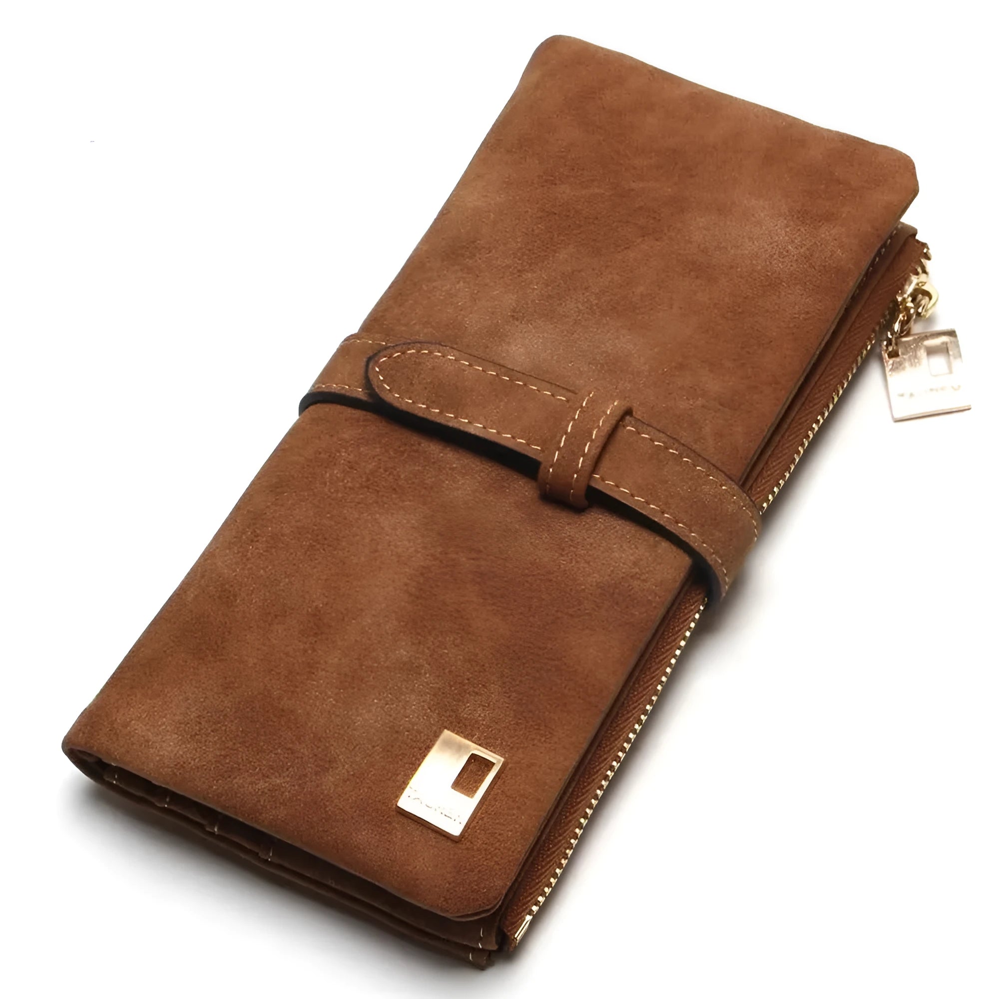 Korean retro style matte PU leather long zip wallet for women in multiple colours showing card slots and coin purse.