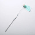 Funny cat stick toy with plush goldfish, 35cm steel wire and plastic wand, grey blue or pink