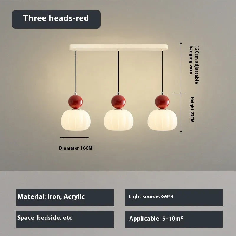 Nordic style pumpkin-shaped alloy chandelier for ceiling mounting in bedroom or dining room