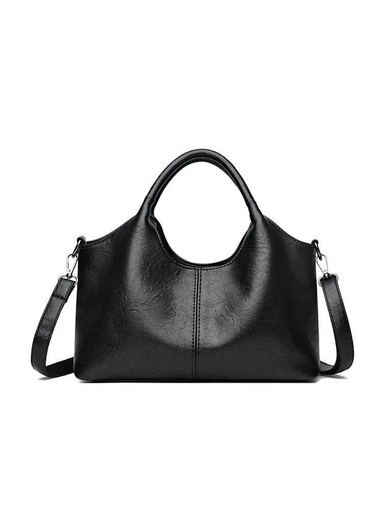 Genuine leather women's cross-body bag with large capacity in seven colour options