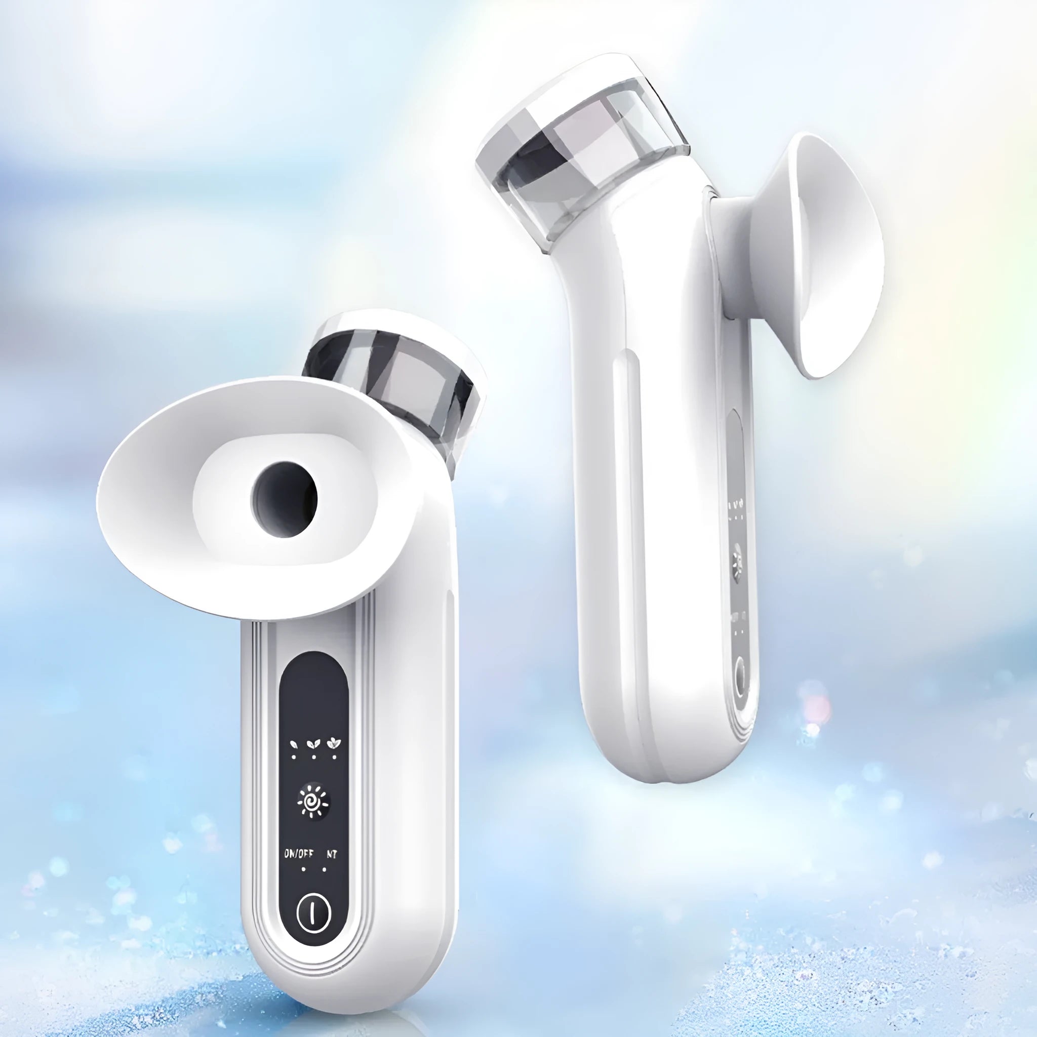 White portable rechargeable eye compress device with included eye mask and charging cable