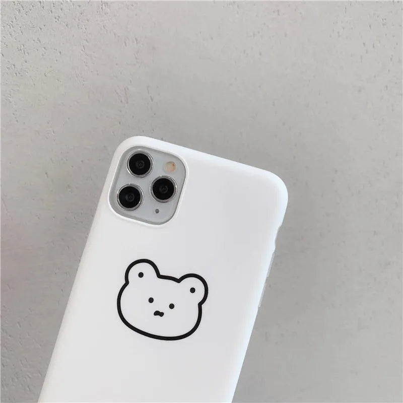 Ins bear cartoon Korean bear design soft silicone case for Apple iPhone mobile phones