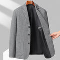 Men's loose fit woolen coat in solid colour for spring and autumn casual wear
