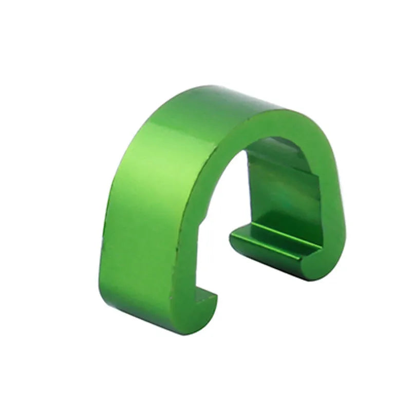 Ten small coloured aluminium C-shaped buckles for paracord and jewellery.
