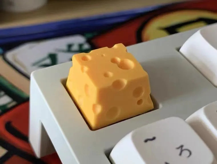Yellow cheese design resin key cap for mechanical keyboard customisation