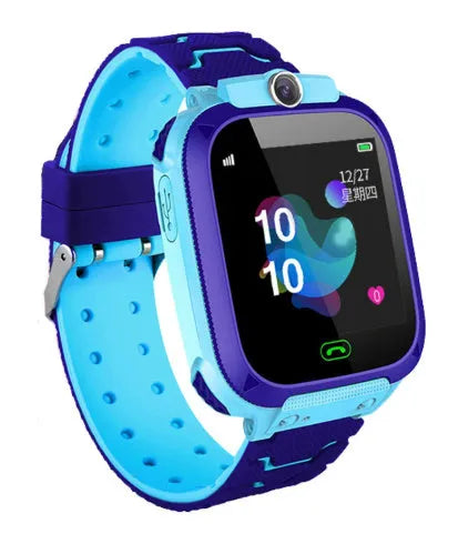 Children's phone watch with 1.44 inch touch screen, silicone strap, call and photo features, Blue or Pink