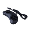 Black Sega USB computer game controller with 1.8 metre cable showing ergonomic design