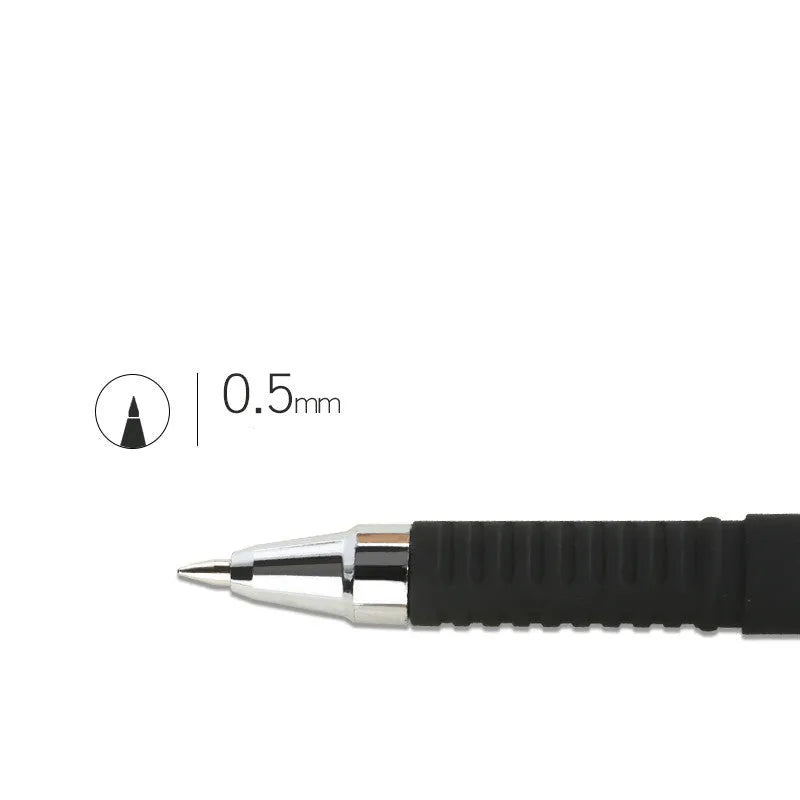 Carbon black gel pen multipack with quick-drying ink and anti-fatigue grip