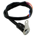 Black motorcycle modification switch with metal button and light ring for double flashing