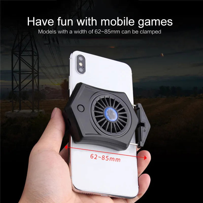 Black or white USB mobile phone radiator cooling fan accessory for gaming consoles and smartphones