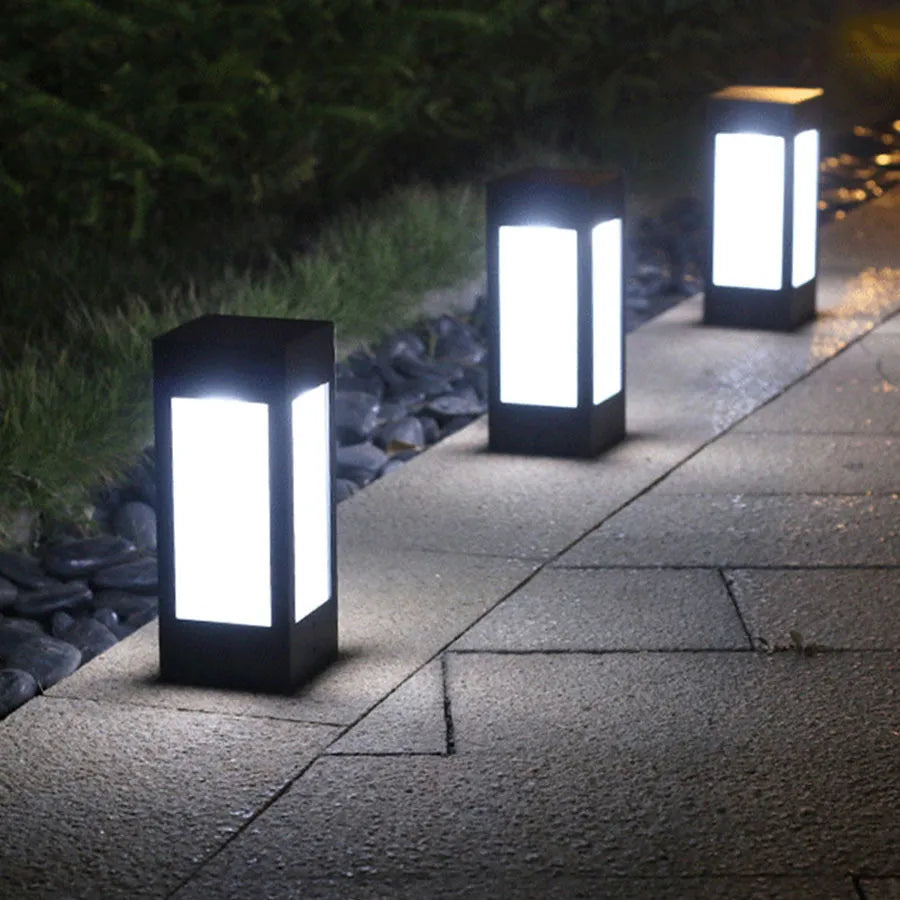 Solar garden lights for outdoor landscape and wall installation with waterproof design