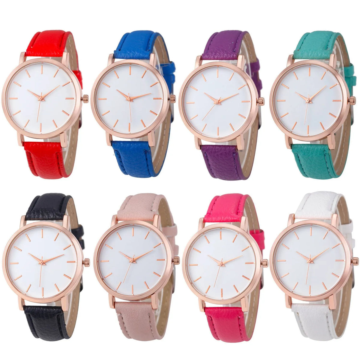 Square quartz watch with PU leather strap showing grey colour option and 35.5mm case