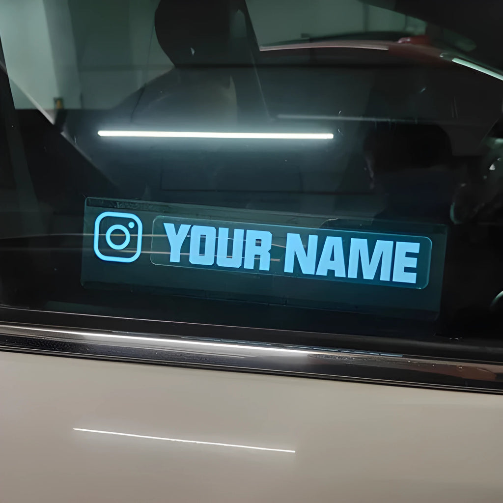 White glow illuminated car window sticker with 0.5mm thickness EL material construction