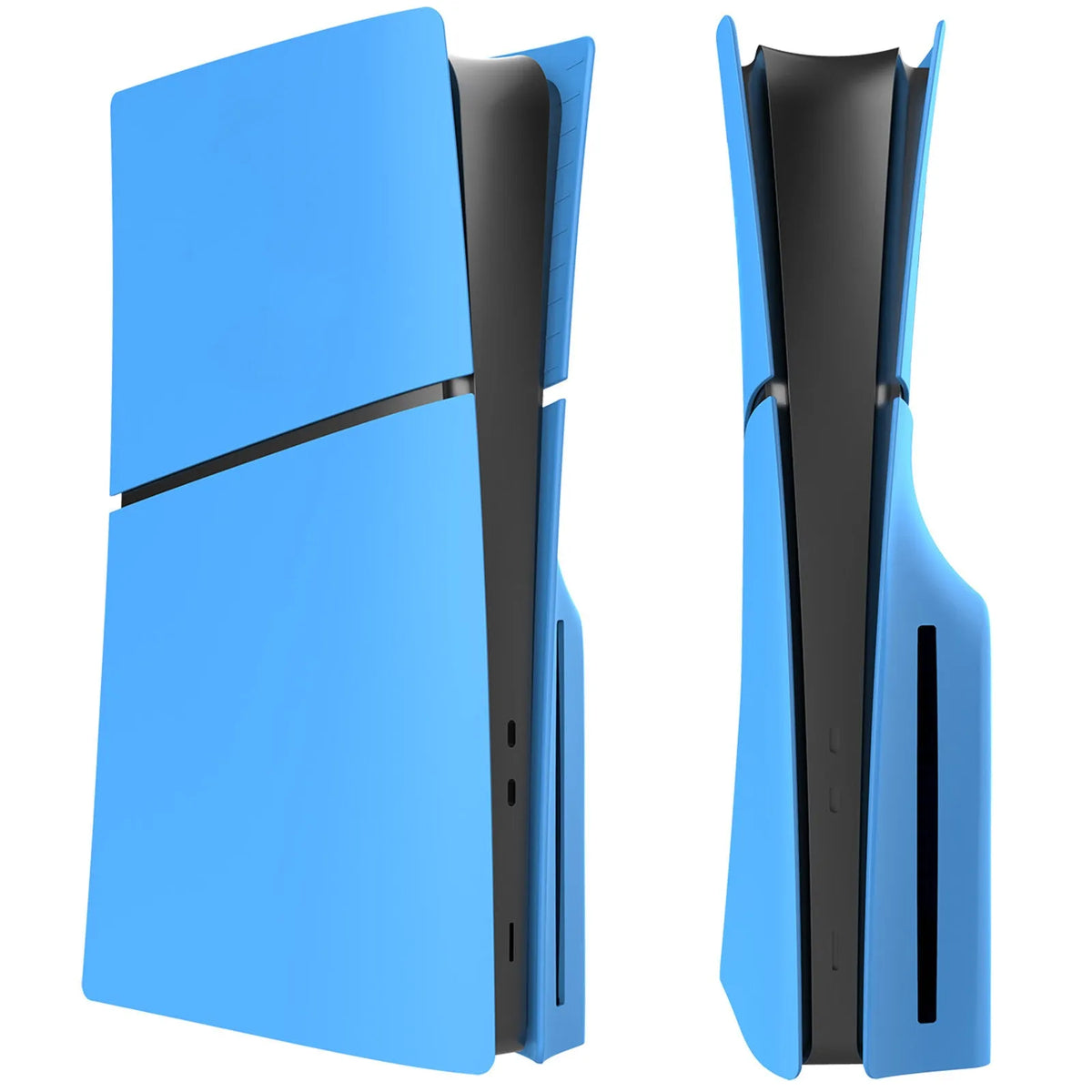 Four-piece ABS replacement shell set for PS5 Slim console in Cobalt Crystal Blue colour