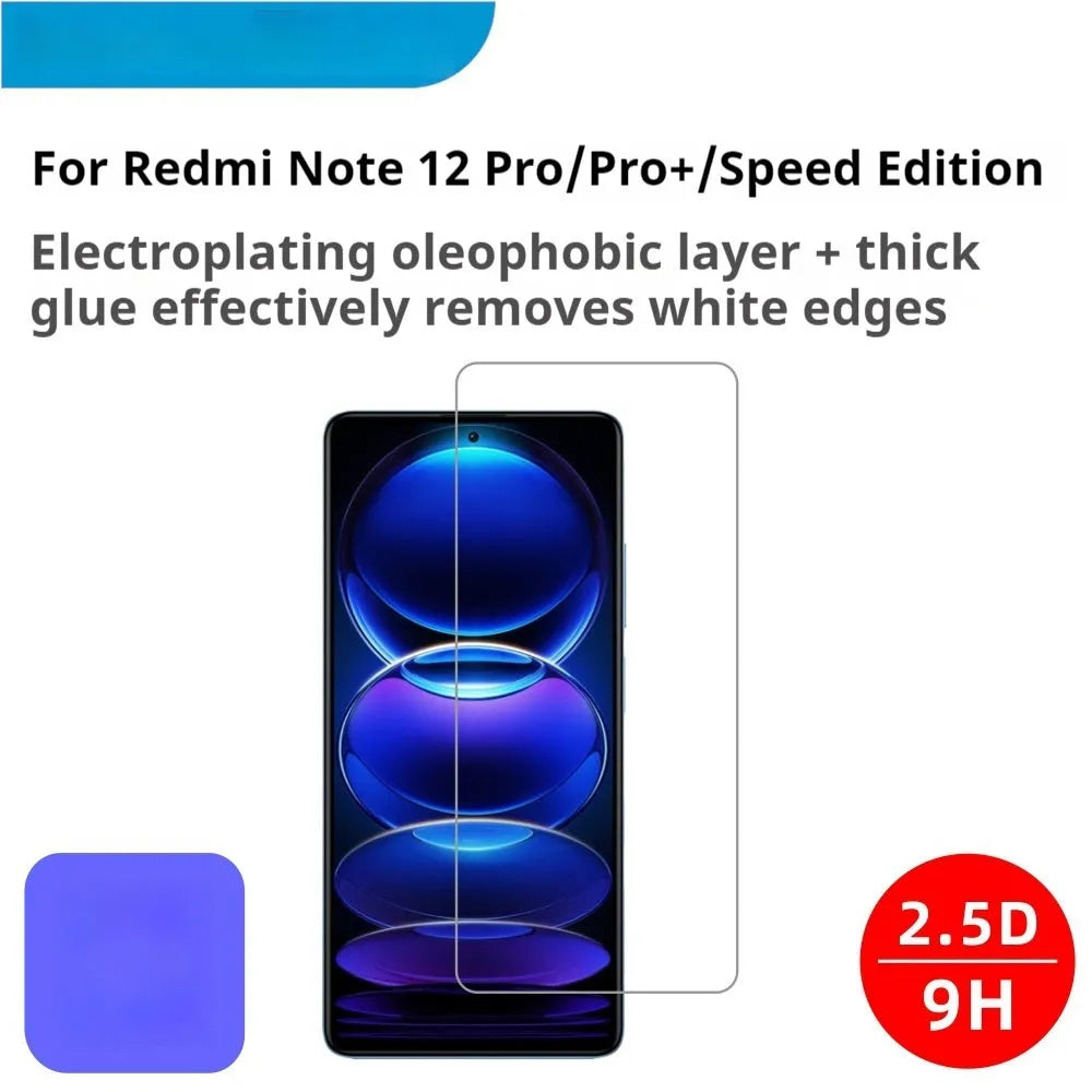 Tempered glass screen protector for Redmi Note 12 Pro and Extreme Edition with HD finish and oleophobic coating