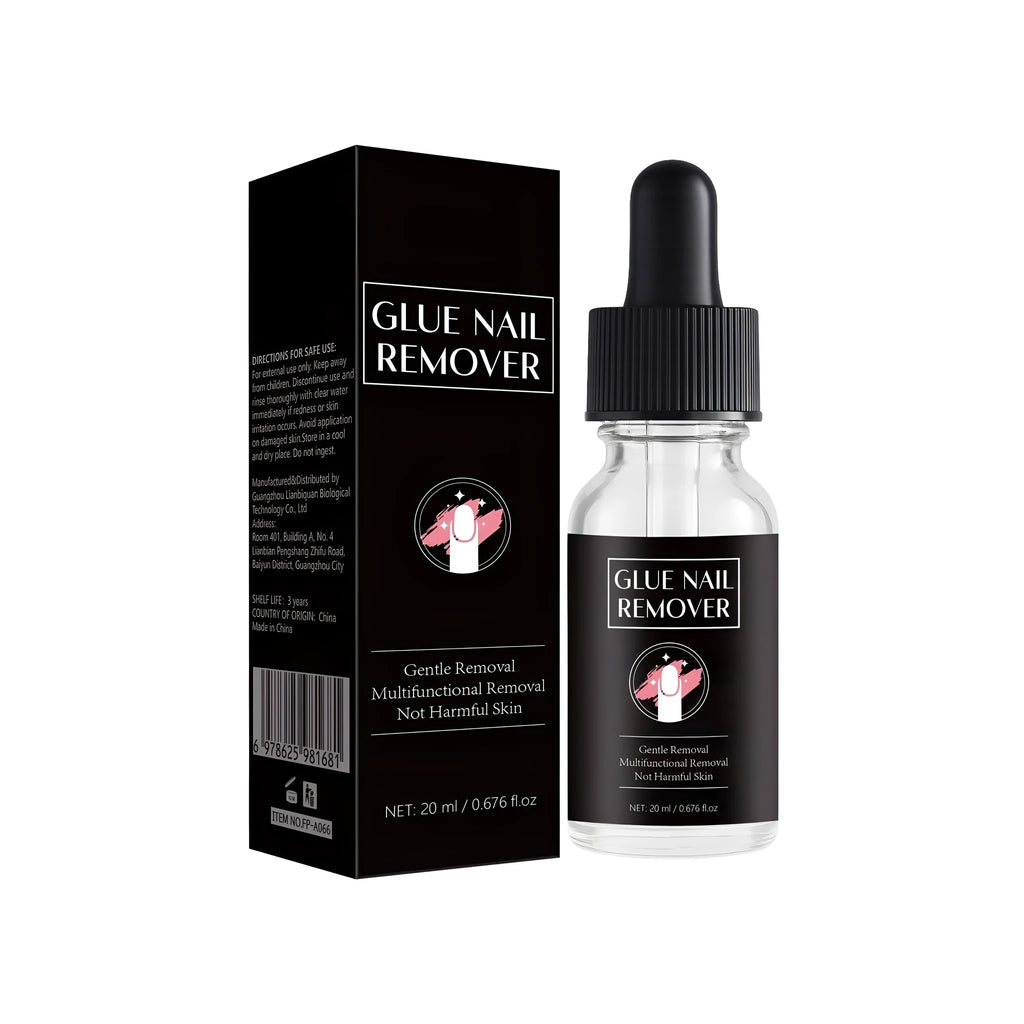 20ml bottle of nail glue remover solution for dissolving adhesive and acrylics, FP-A066 style.