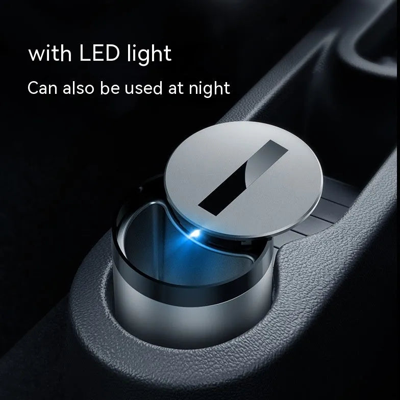 Silver aluminium alloy automatic induction ashtray with closed lid
