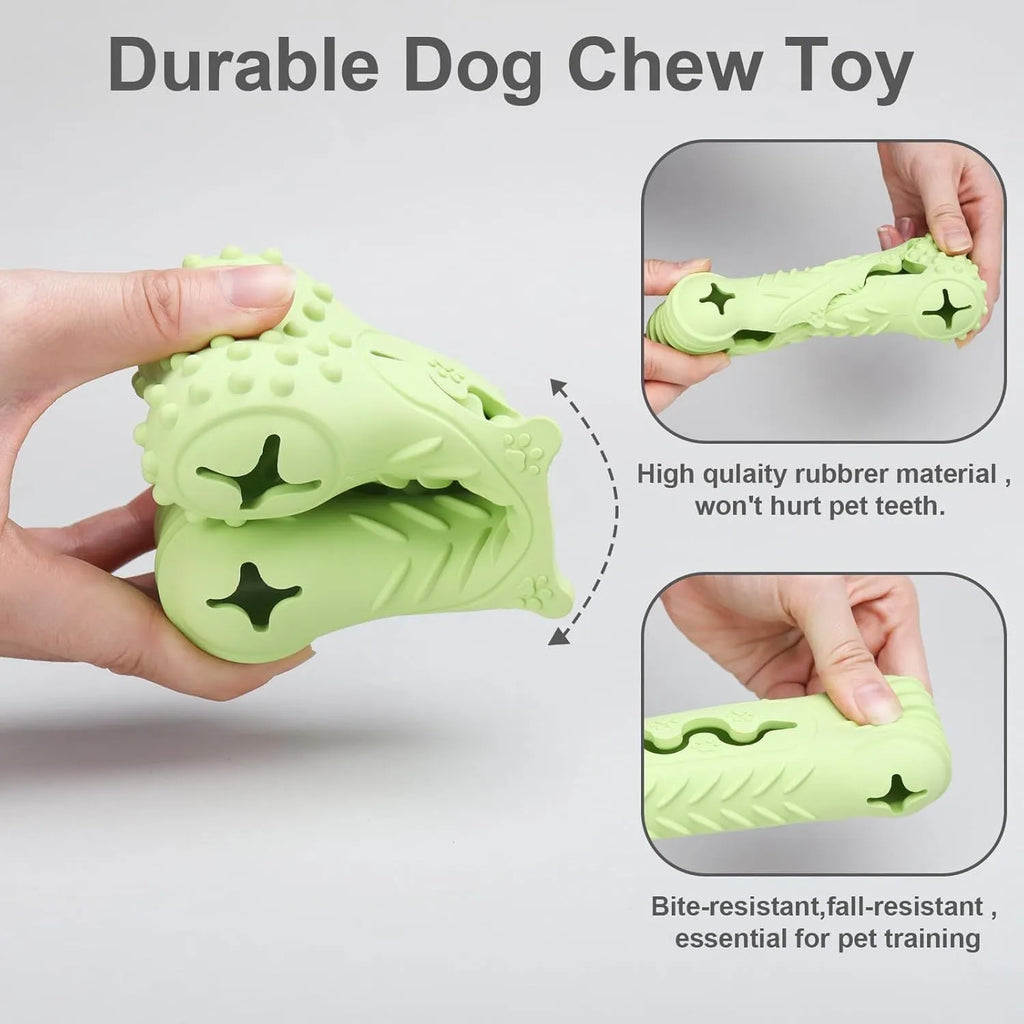 Natural rubber bone-shaped dog chew toy for aggressive chewers in blue colour