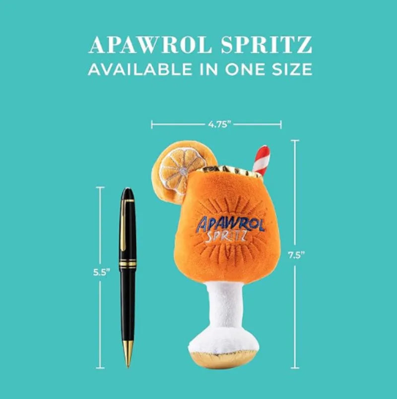 Yellow beer bottle shaped plush dog chew toy with textured surface and squeaker mechanism