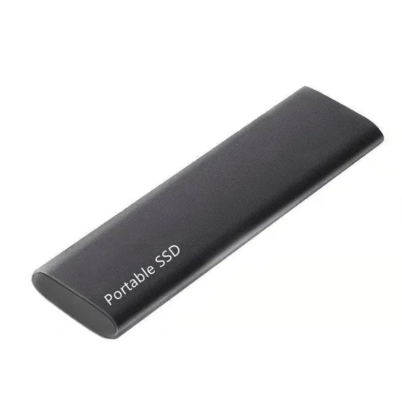 Ultra-thin metal-shell mobile SSD external hard drive in red, black, blue, or silver with capacity options from 500GB to 30TB