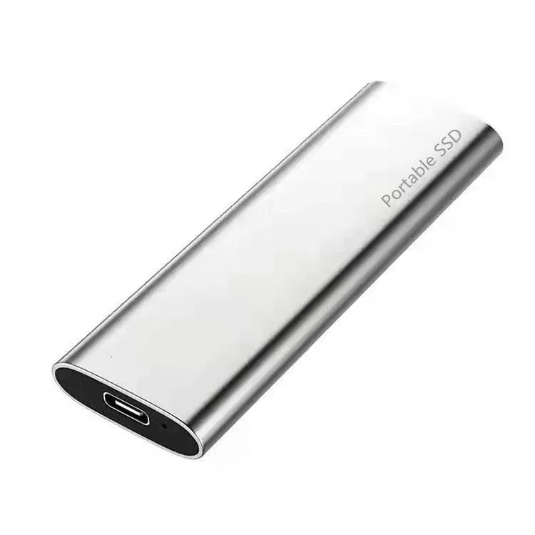 Ultra-thin metal-shell mobile SSD external hard drive in red, black, blue, or silver with capacity options from 500GB to 30TB