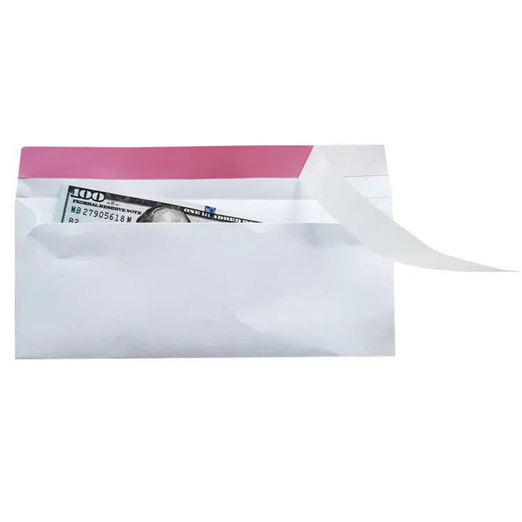 Blue confidential security envelope with self-adhesive tamper-evident seal showing 105x240mm dimensions