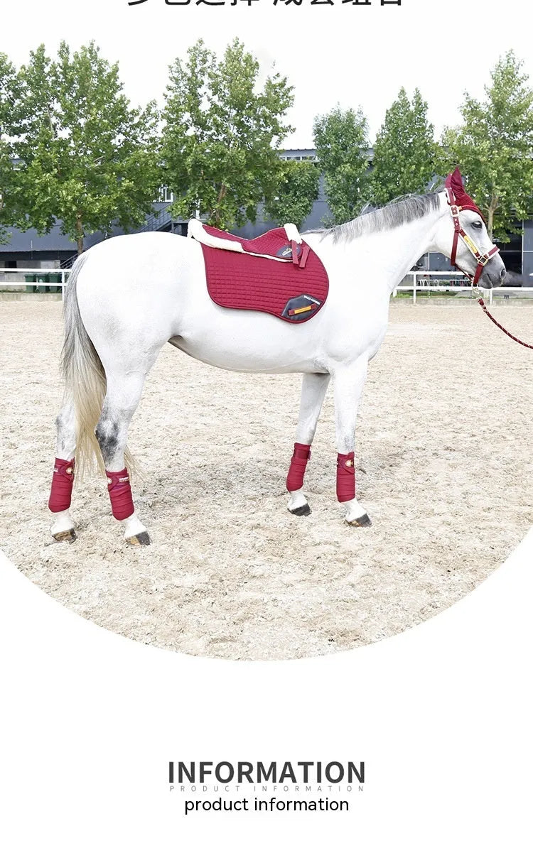 Wool riding saddle pad for equestrian and cycling with shock absorption and waist protection