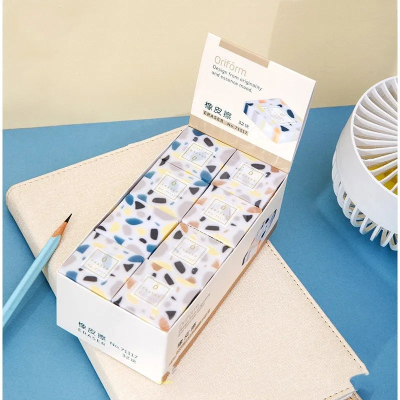 Super Clean Traceless rubber eraser with brick-shaped design for pencil mark removal