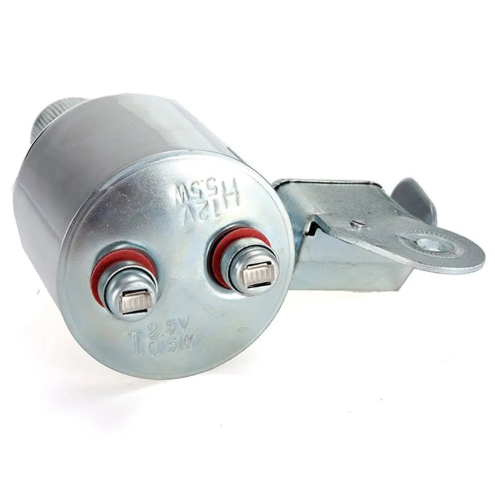 Silver aluminium bicycle dynamo generator light kit with wiring for headlight and tail light connections