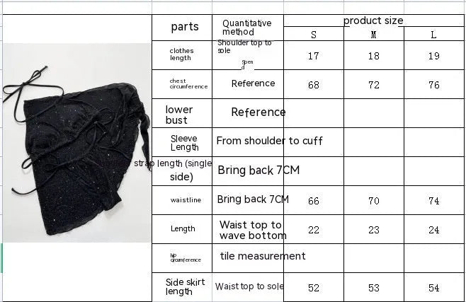 Black three-piece bikini swimsuit set with matching top and shorts