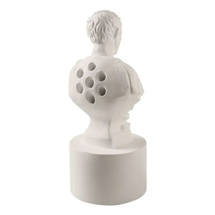 White American style character modeling pen holder with cartoon design in synthetic resin