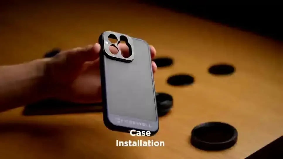 Black iPhone phone case shown for 13 Pro, 14 Pro and 15 Pro model compatibility.