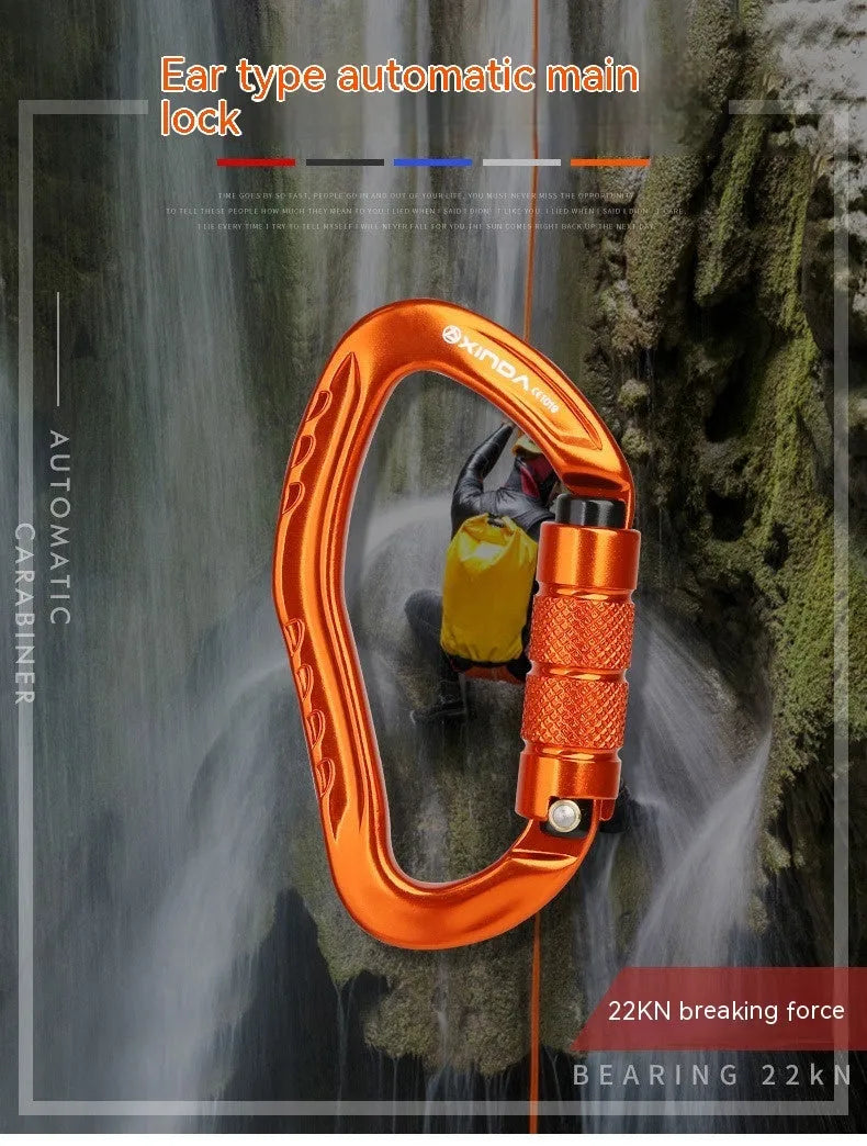 Automatic master lock climbing carabiner for rock climbing in five colour options