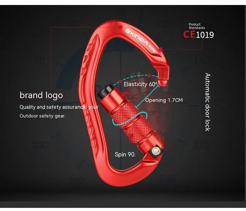 Automatic master lock climbing carabiner for rock climbing in five colour options