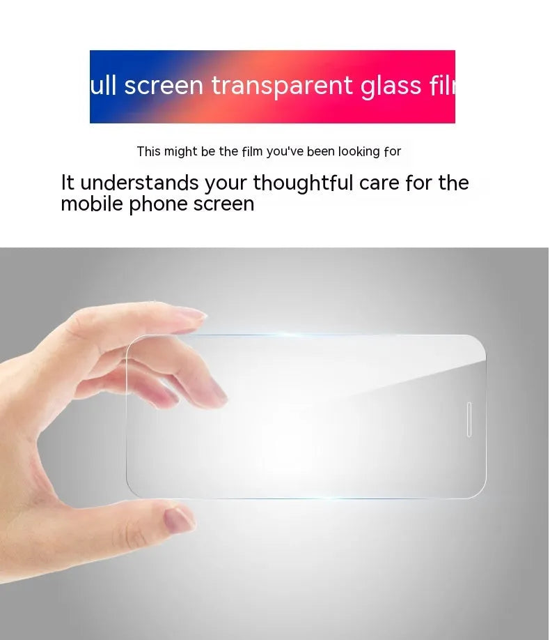 HD tempered glass screen protector for Samsung mobile phones showing fullscreen coverage