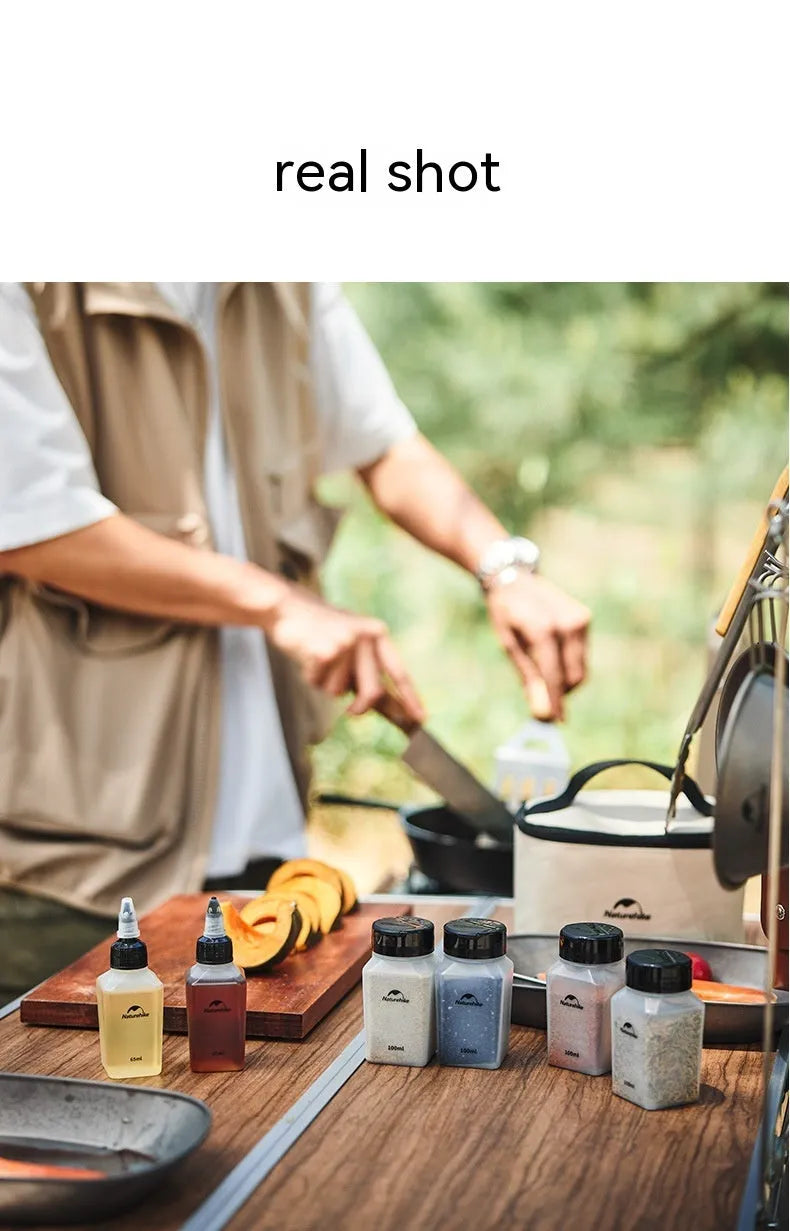 Naturehike portable six-piece plastic seasoning bottle set for outdoor cooking