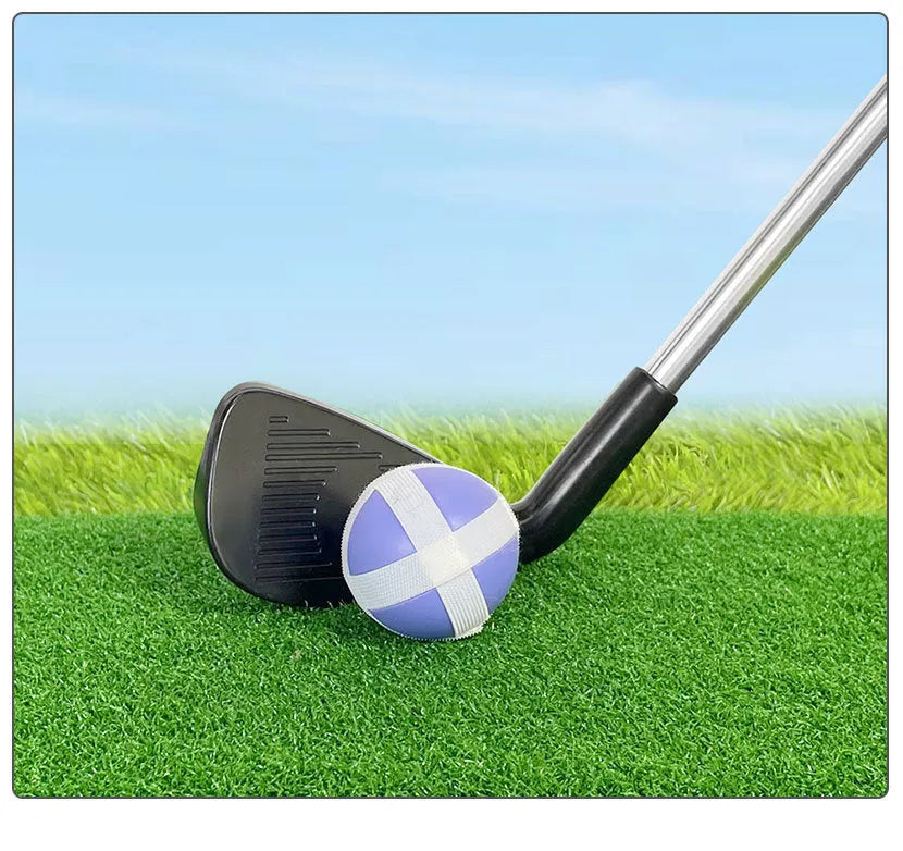 Metal golf practice club shown in children's and adult size options for outdoor sports