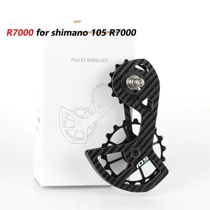 LTWOO 105 rear derailleur pulley wheels for Shimano R7000 with 13T upper and 18T lower jockey pulleys